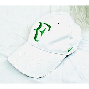RARE Nike Federer '12 Wimbledon Hybrid RF Tennis Cap Hat White/Green 371202 -103